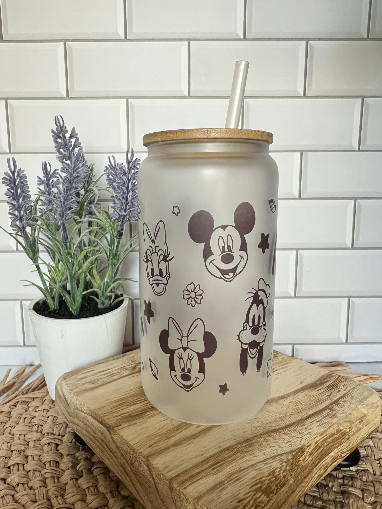 Mickey And Friends Glass Cup