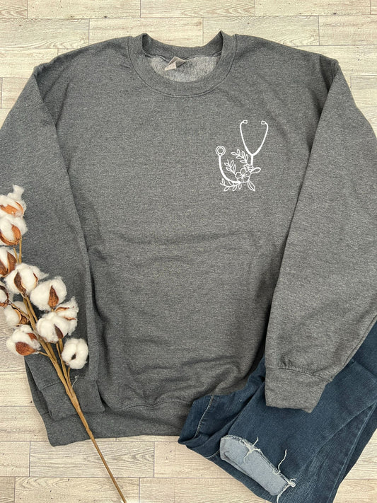 Floral Stethoscope Sweatshirt